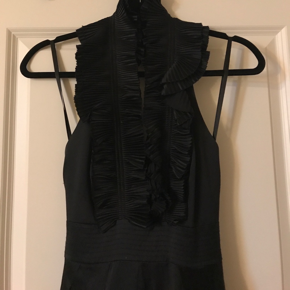 Elegant Black Ruffled Dress - Picture 2 of 5